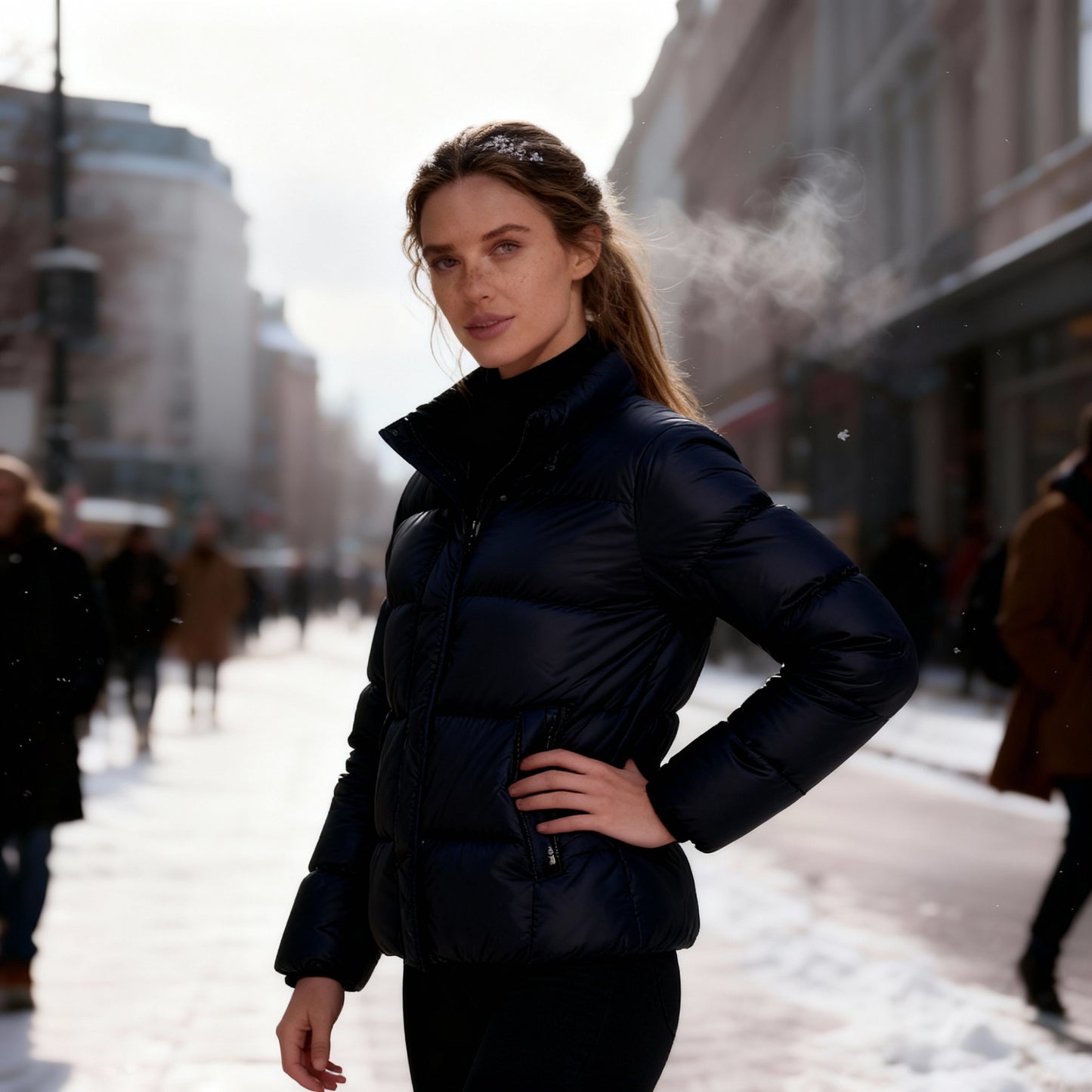 Leichte Thermo-Wärme Outdoor Steppstil Damenjacke Kapuzenjacke