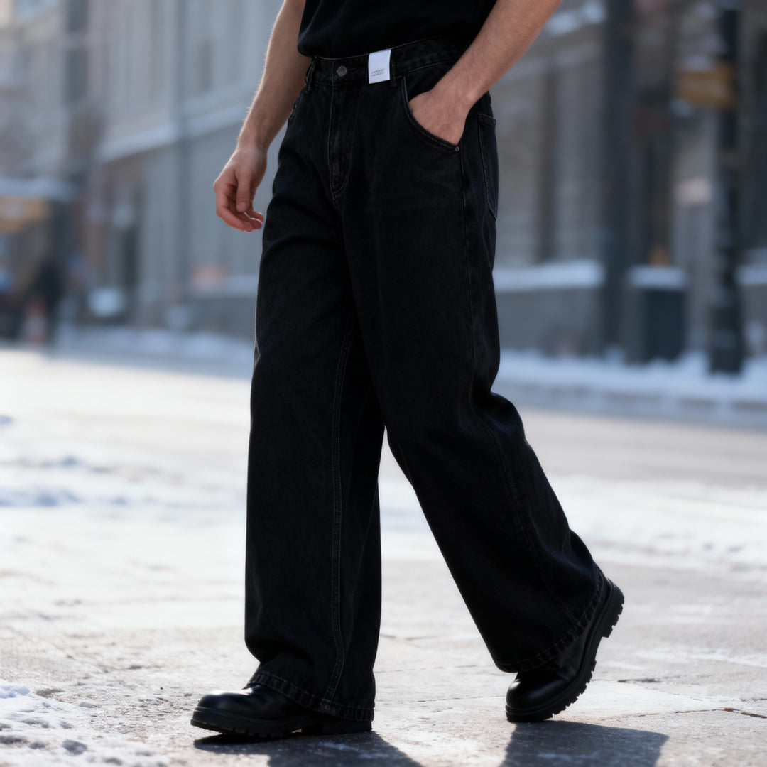 Fudus Herren Jeans - Gewaschen Retro Amerikanischer Stil