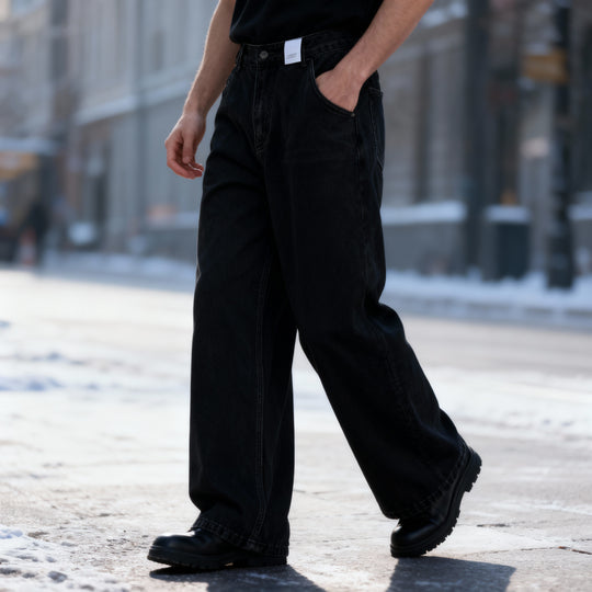 Fudus Herren Jeans - Gewaschen Retro Amerikanischer Stil