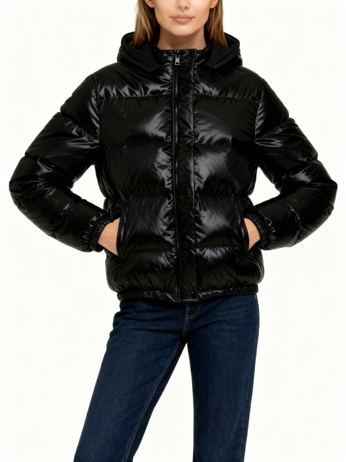 Damen Glänzende Steppjacke Fudus
