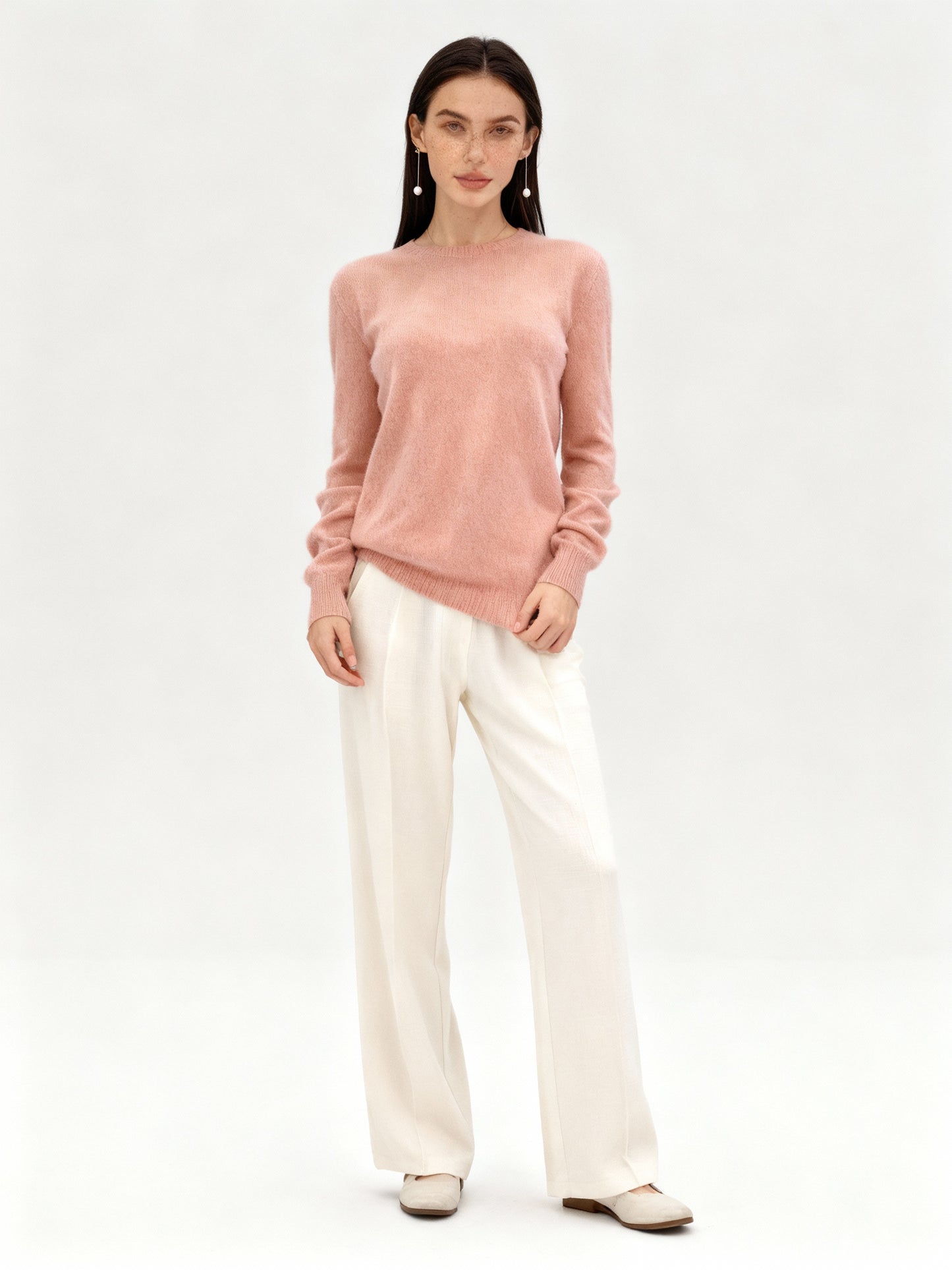 Fudus | Eleganter Weichstrick Damen Klassik-Pullover Rundhals