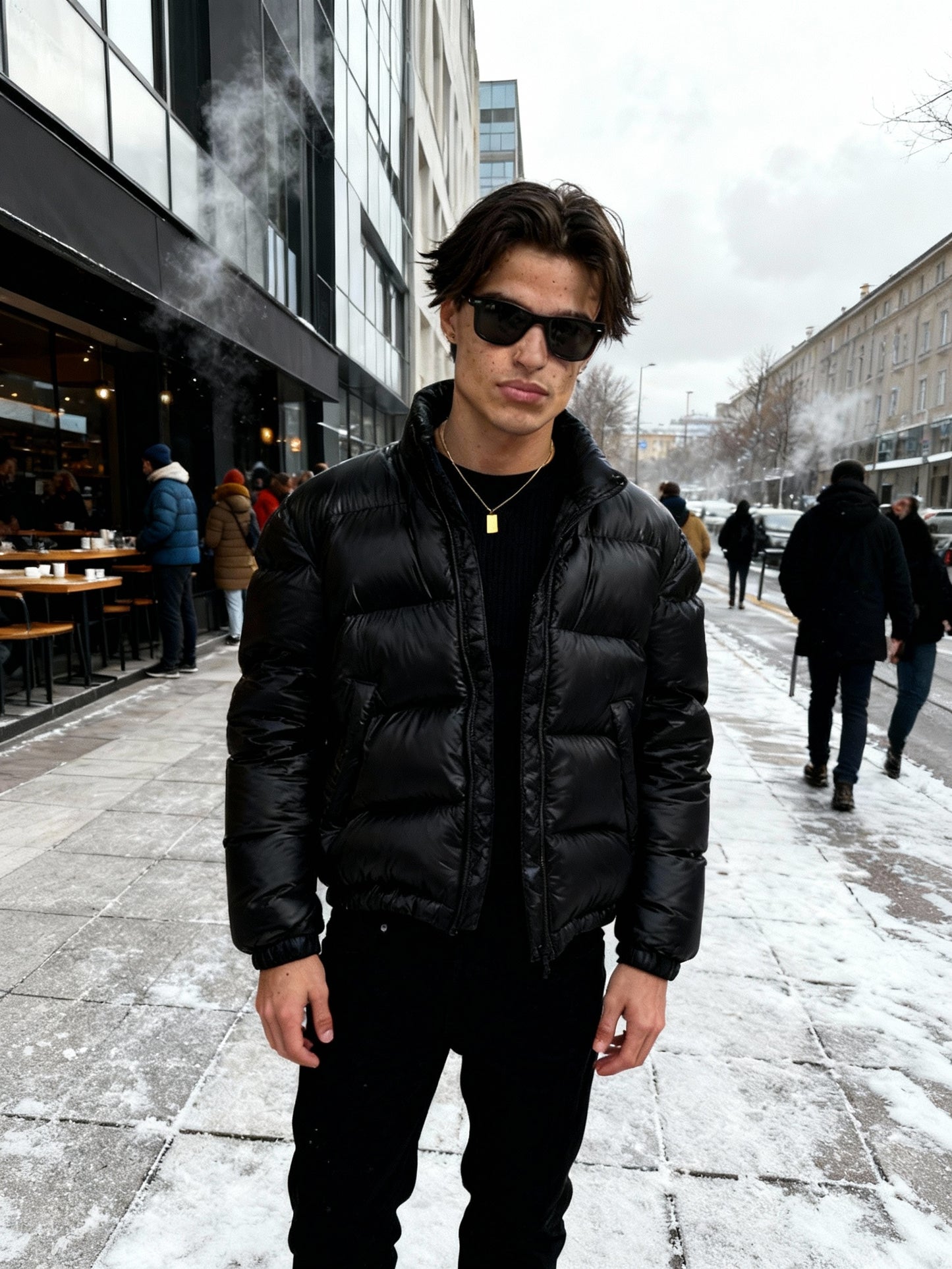 Fudus | Glänzende Isolierte Thermojacke Herren Puffer Style