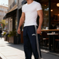 Athletische Streetwear Patchwork Doppelstreifen Sporthose Herren