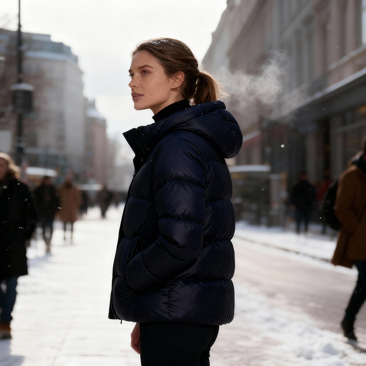 Leichte Thermo-Wärme Outdoor Steppstil Damenjacke Kapuzenjacke