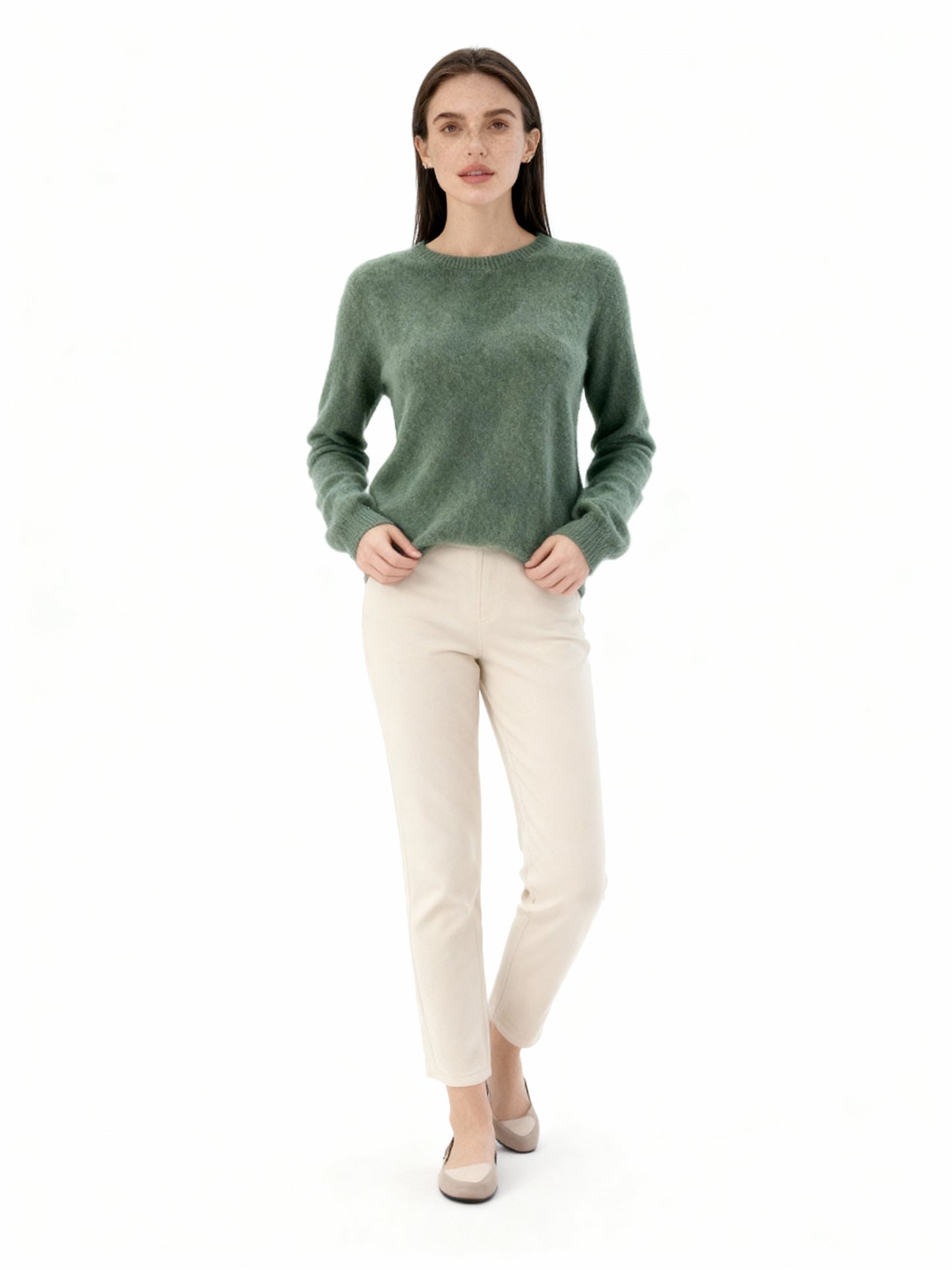 Fudus | Eleganter Weichstrick Damen Klassik-Pullover Rundhals