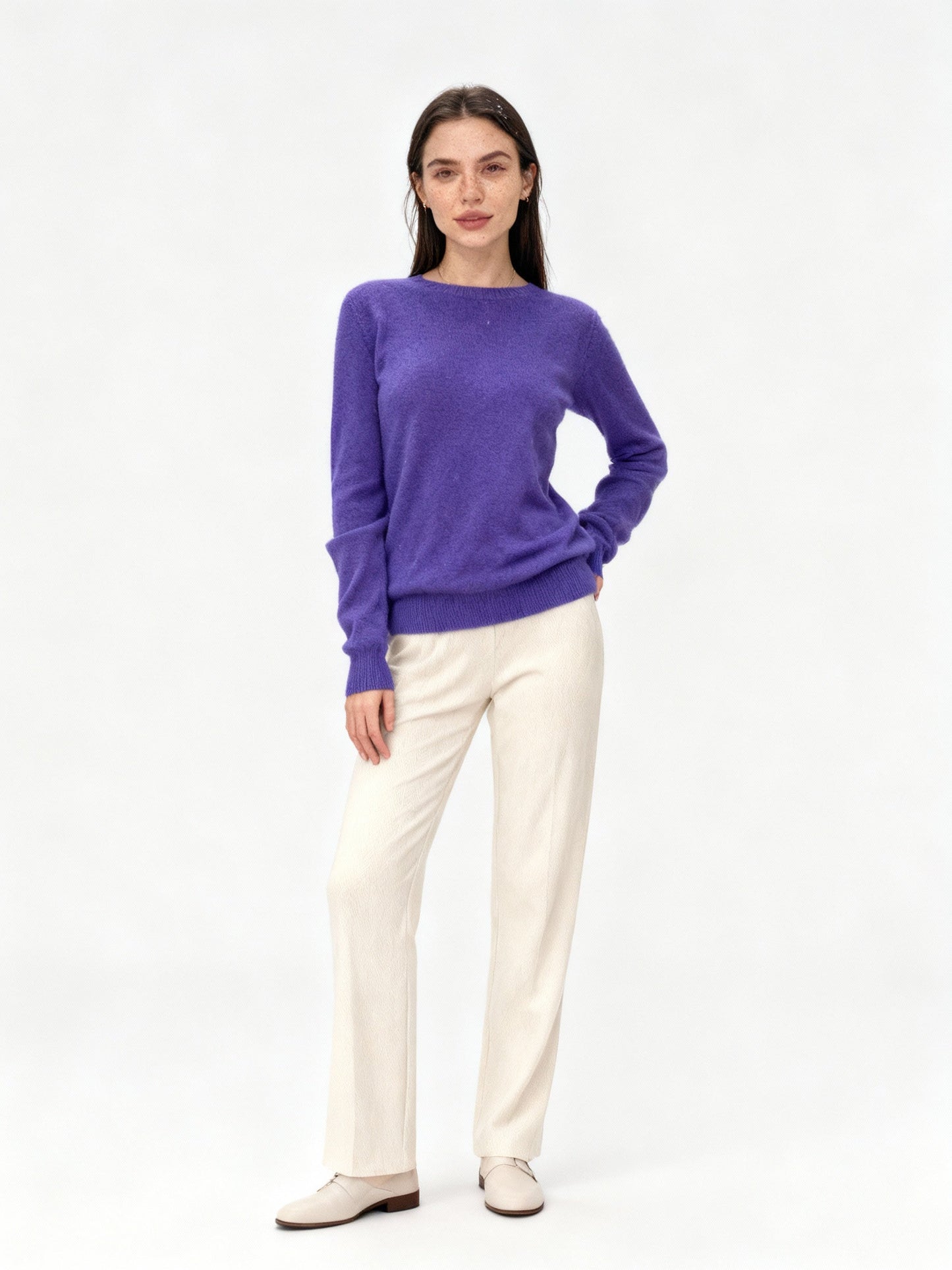 Fudus | Eleganter Weichstrick Damen Klassik-Pullover Rundhals