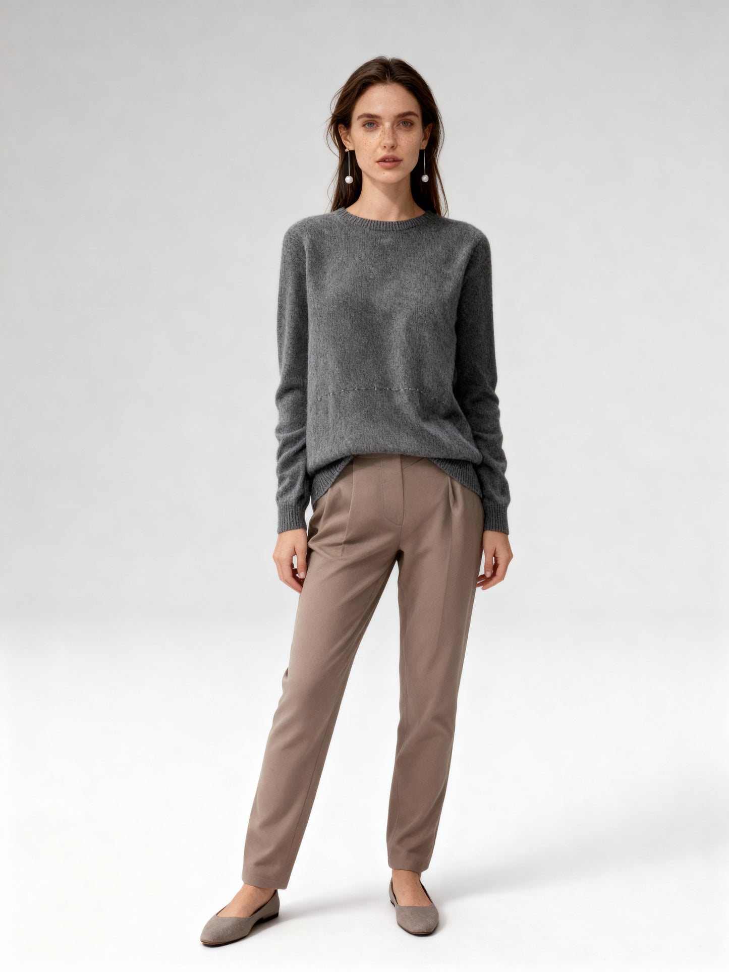 Fudus | Eleganter Weichstrick Damen Klassik-Pullover Rundhals