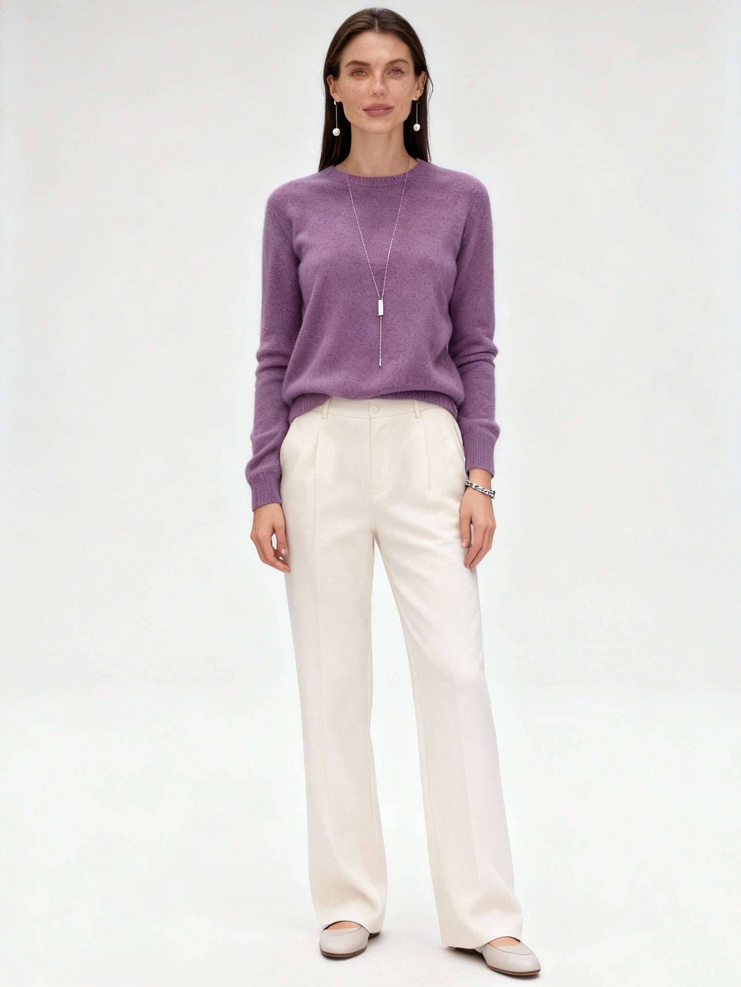 Fudus | Eleganter Weichstrick Damen Klassik-Pullover Rundhals