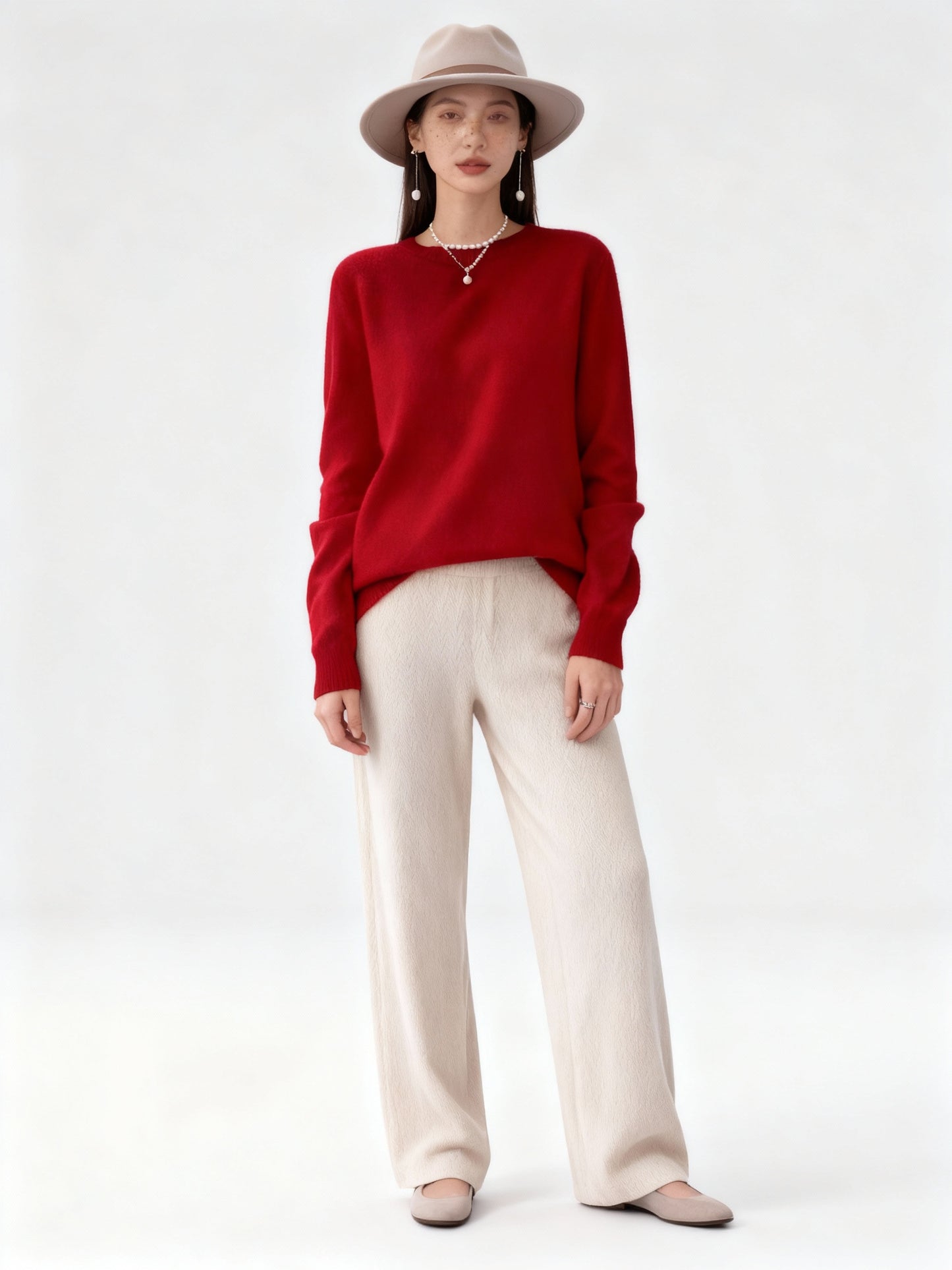 Fudus | Eleganter Weichstrick Damen Klassik-Pullover Rundhals