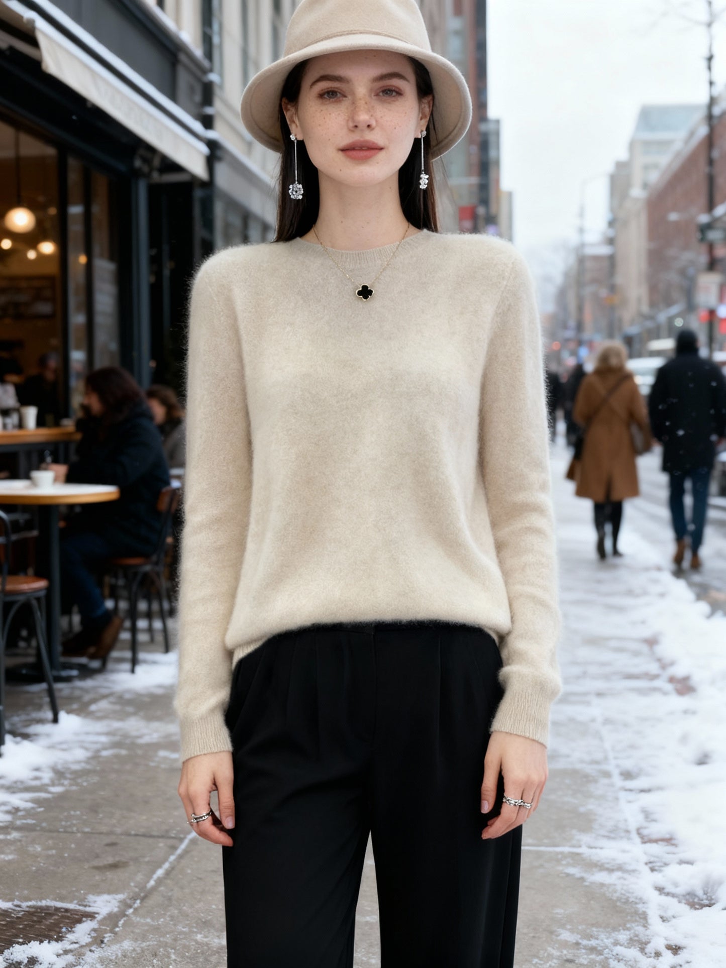 Fudus | Weicher Elegenter Wohlfühlpullover Rundhals Strick