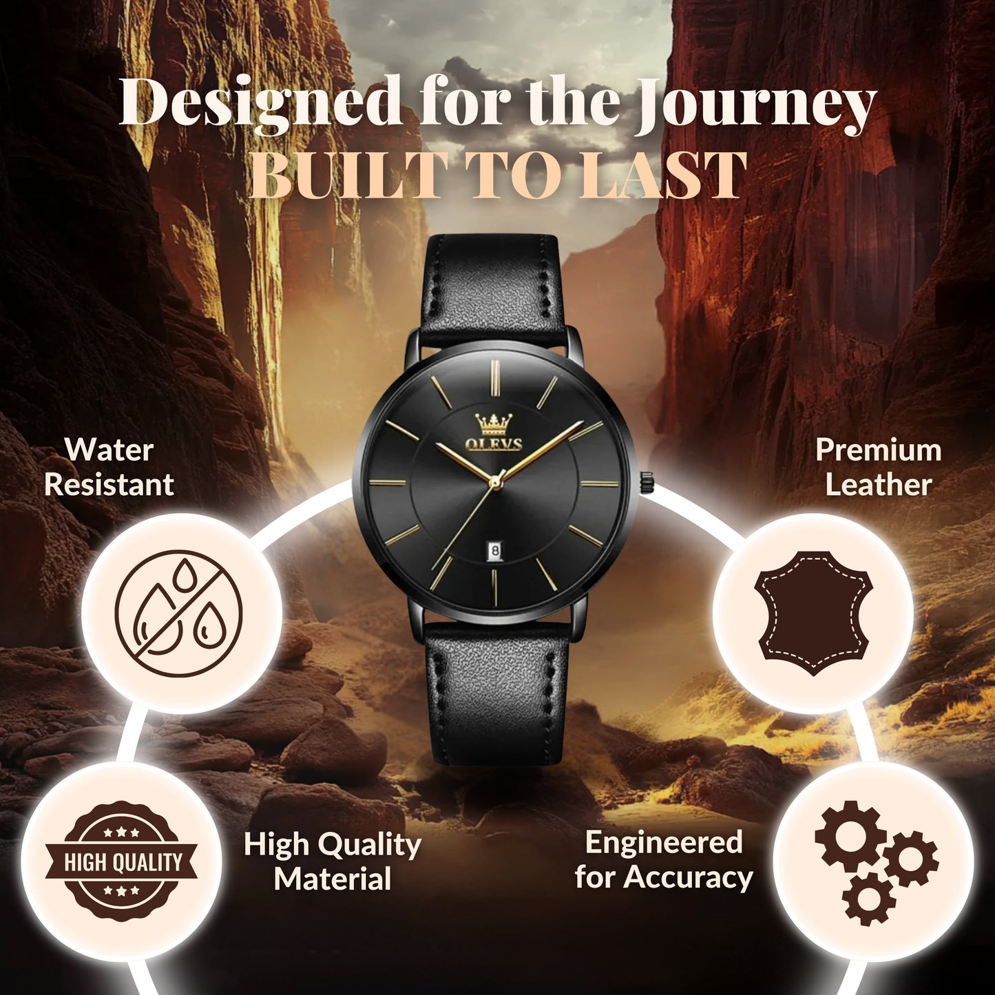 Fudus | Ultra Dünn Minimalistische Armbanduhr