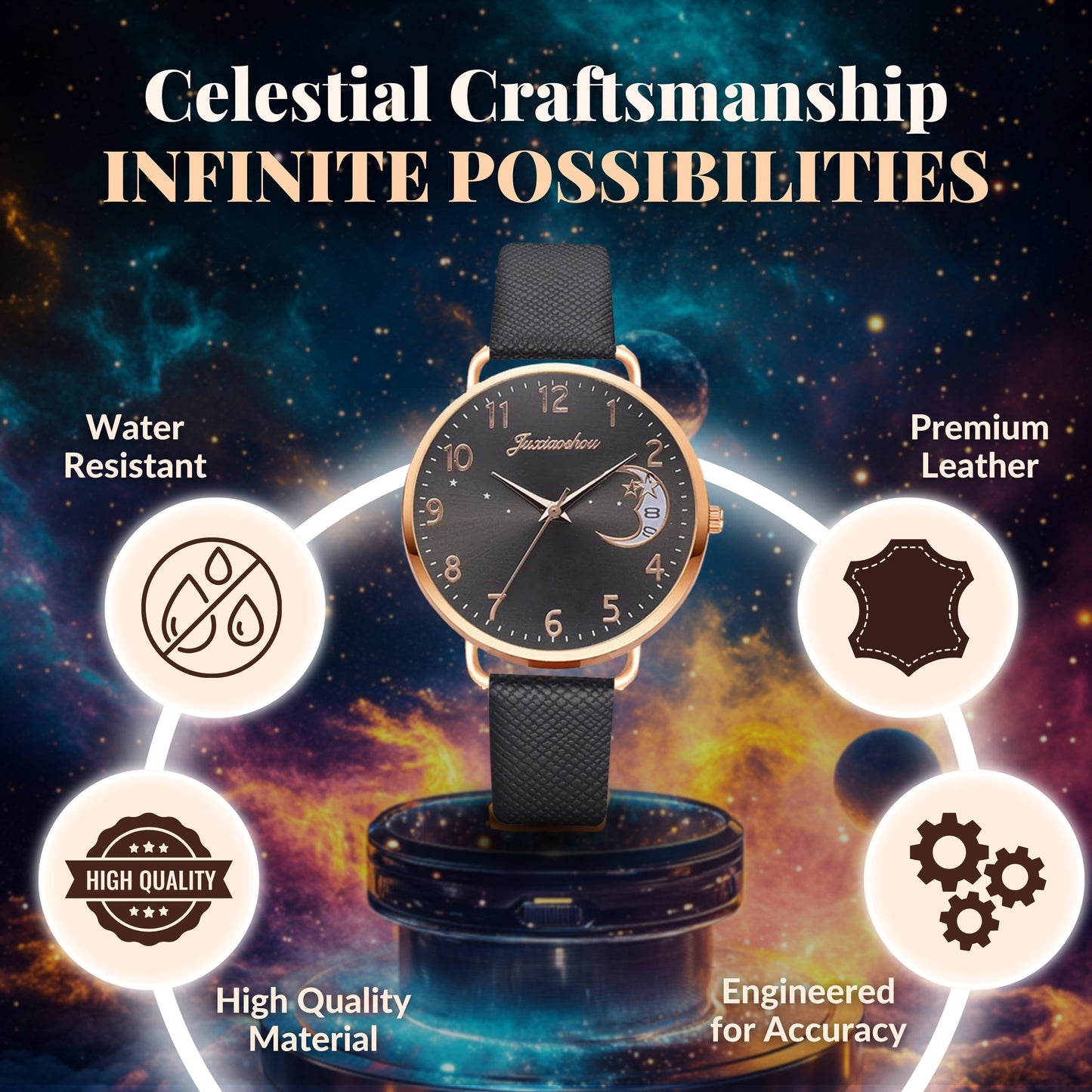 Damen Leichtgewicht Mond Inspirierte Armbanduhr Und Armbänder Satz