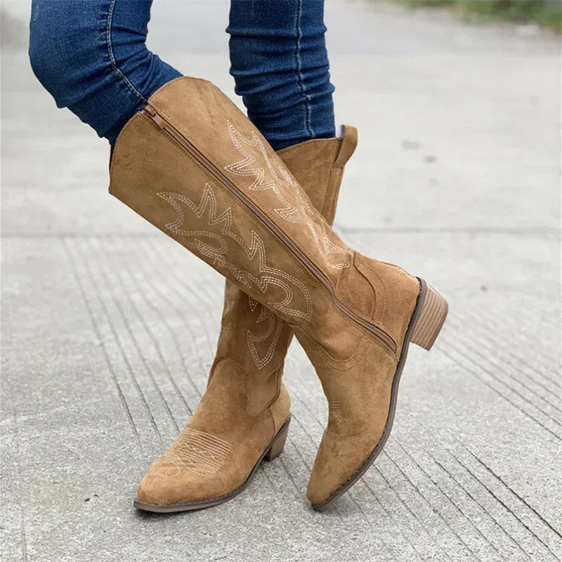 Damen Bestickte Western Cowboy Boots mit Stil