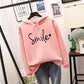 Hoodie Bequem Smile Grafik Warm