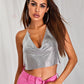 Glitter Top Tanztop Glänzend Vielseitig