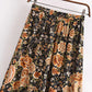 Damen Bohemian Blumen Print Maxi Rock