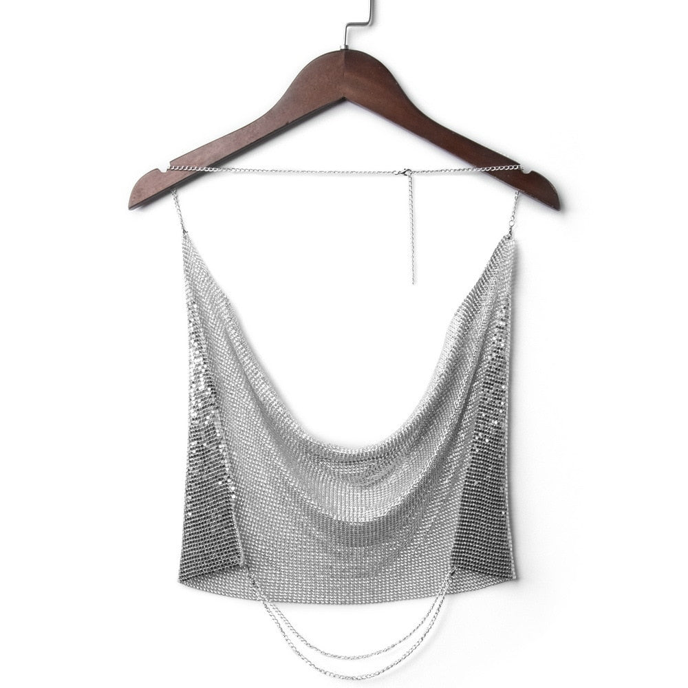 Glitter Top Tanztop Glänzend Vielseitig