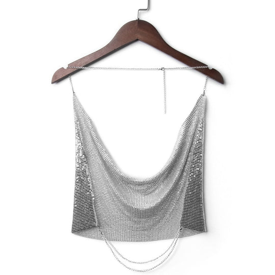 Glitter Top Tanztop Glänzend Vielseitig