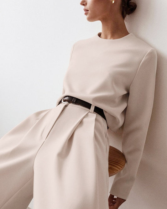 Set Damen Cropped Top High Waist Hose