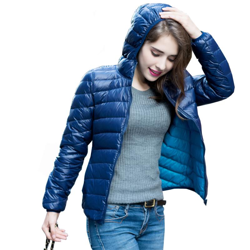 Damen Wendbare Ultra Leichte Daunenjacke