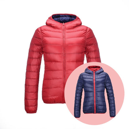 Damen Wendbare Ultra Leichte Daunenjacke