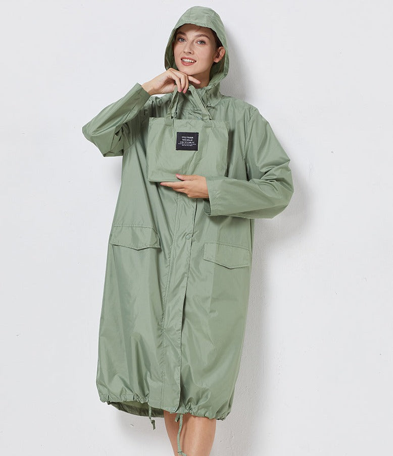 Damen Lange Regenjacke Stilvoll Für Jeden Tag