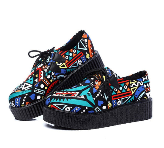 Creepers Plattform Wildleder Schnür