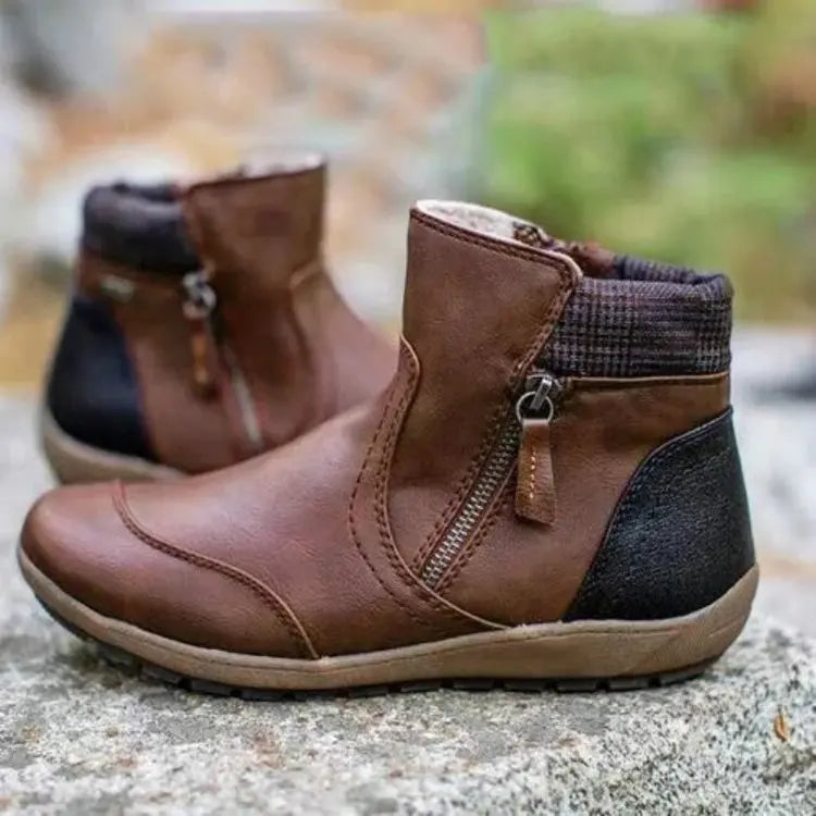 Fudus Herren Orthopädische Wasserdichte Premium Stiefel mit Reißverschluss