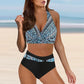 Damen Bikini mit Hoher Taille und Animal-Print