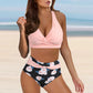 Damen Bikini mit Hoher Taille und Animal-Print