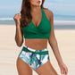 Damen Bikini mit Hoher Taille und Animal-Print