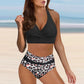 Damen Bikini mit Hoher Taille und Animal-Print