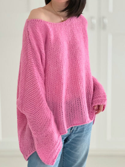 Damen Gemütlicher Strickpullover Für Alltag Und Freizeit