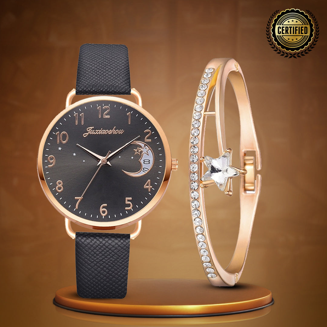 Damen Leichtgewicht Mond Inspirierte Armbanduhr Und Armbänder Satz