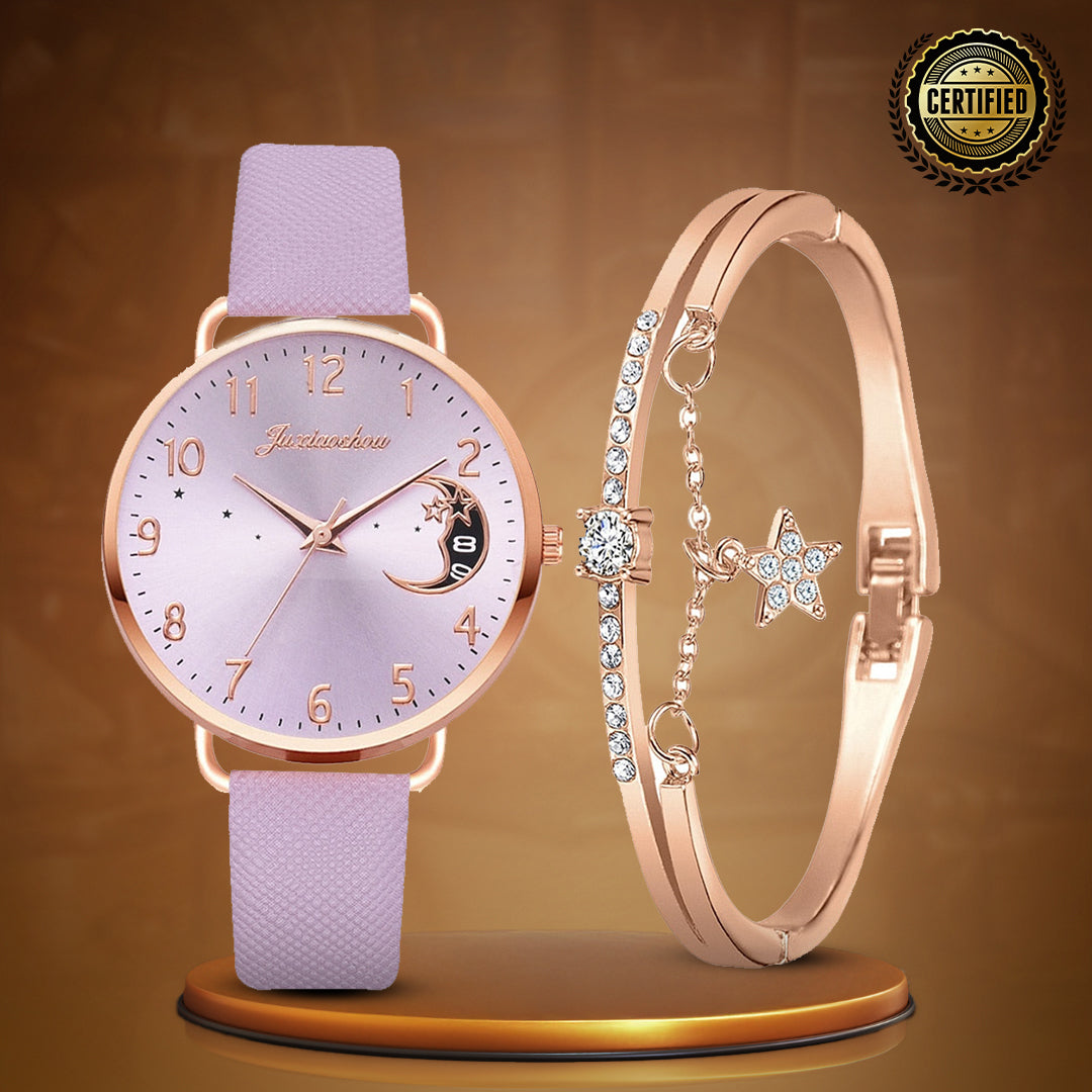 Damen Leichtgewicht Mond Inspirierte Armbanduhr Und Armbänder Satz