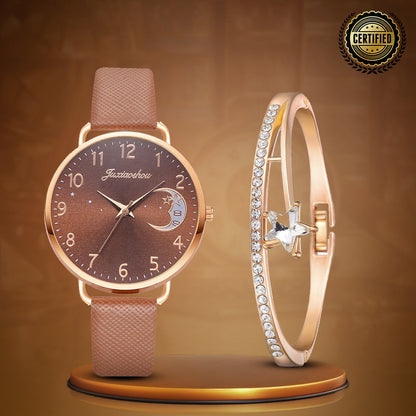 Damen Leichtgewicht Mond Inspirierte Armbanduhr Und Armbänder Satz