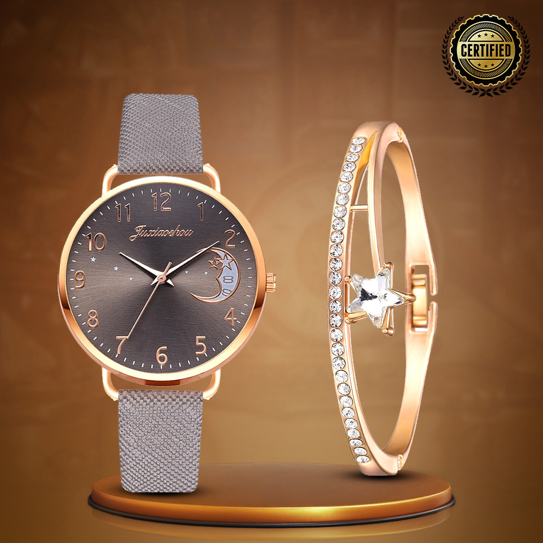 Damen Leichtgewicht Mond Inspirierte Armbanduhr Und Armbänder Satz