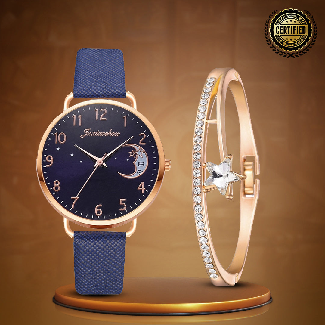 Damen Leichtgewicht Mond Inspirierte Armbanduhr Und Armbänder Satz