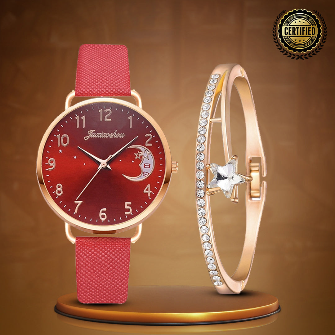 Damen Leichtgewicht Mond Inspirierte Armbanduhr Und Armbänder Satz