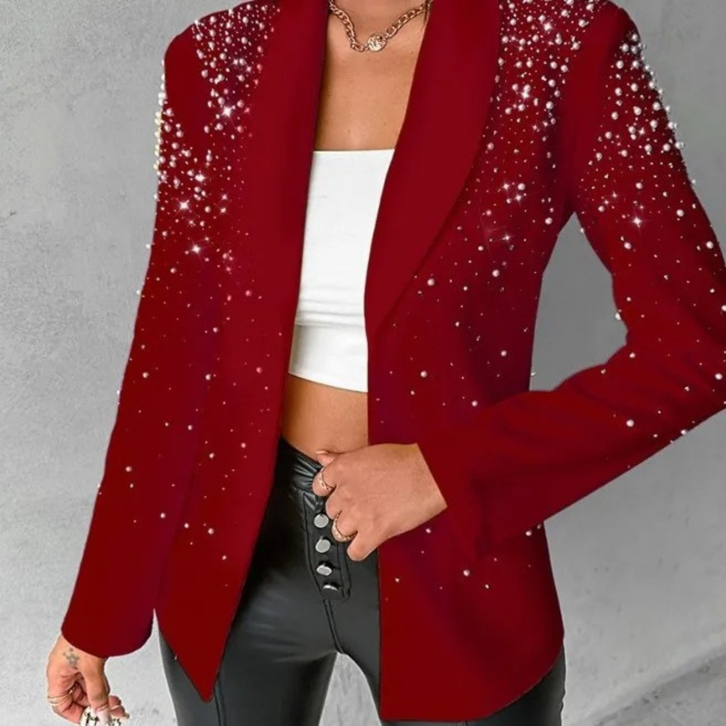 Damen Blazer mit Perlmutt Knöpfen