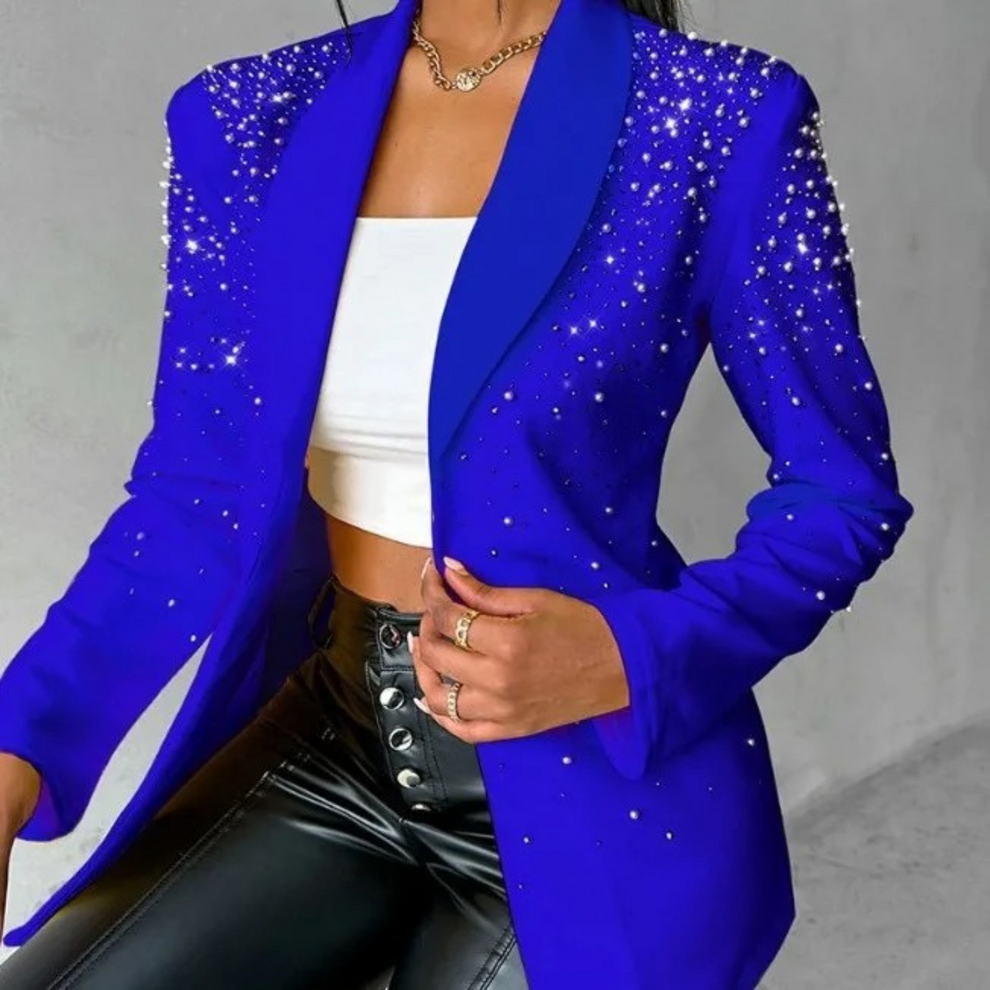Damen Blazer mit Perlmutt Knöpfen