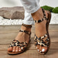 Damen Sommerliche Flats Im Animal Print