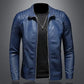 Herren Slim Fit Bikerjacke aus hochwertigem Leder