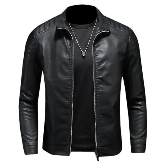 Herren Slim Fit Bikerjacke aus hochwertigem Leder