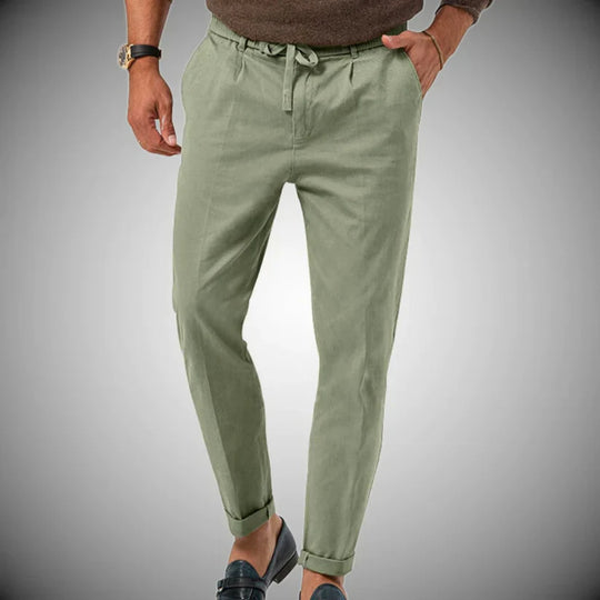 Herren Slim Fit Leinenhose