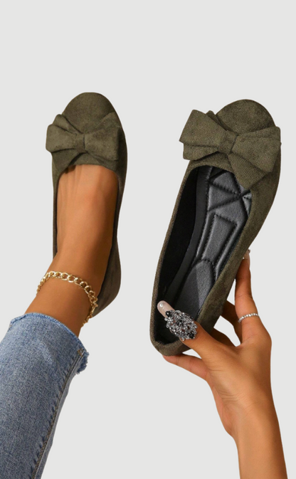 Damen Ballerinas Mit Schleife Bequem Stilvoll