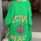Strickcardigan Lang Love Peace Design
