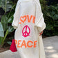 Strickcardigan Lang Love Peace Design