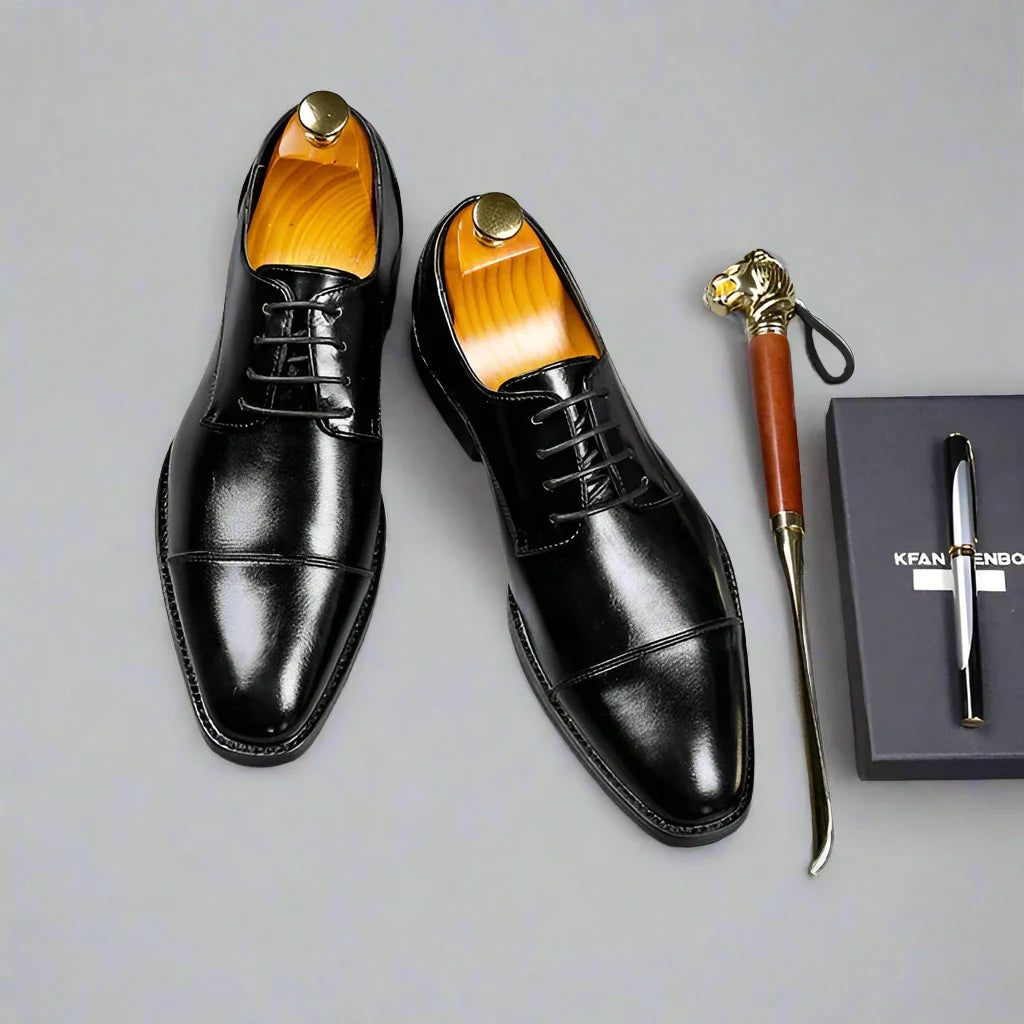 Herren Retro Derby Schuhe Aus Leder