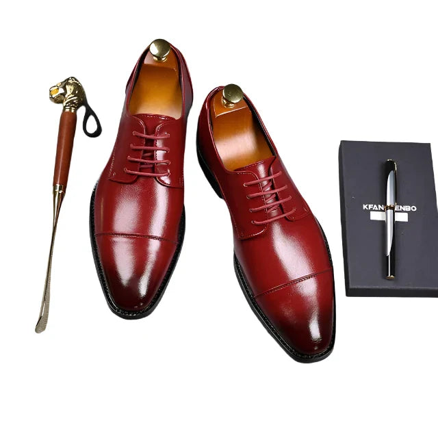 Herren Retro Derby Schuhe Aus Leder